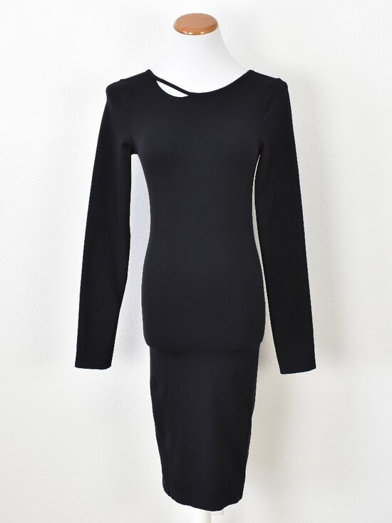 Helmut Lang Dresses & Skirts - Helmut Lang Cutout Stretch Open Back Long Sleeve Dress Black - M/L